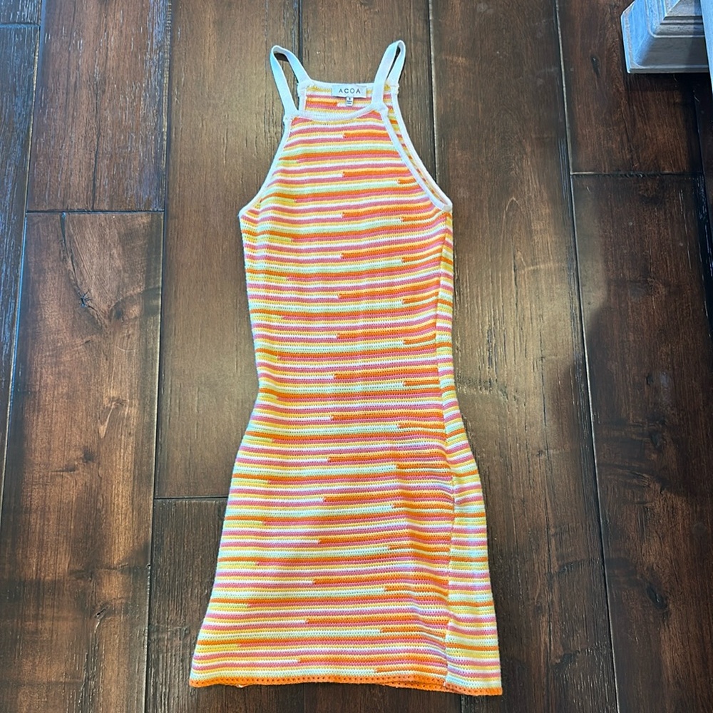 VICI- Multi color- crochet- summer dress- mini